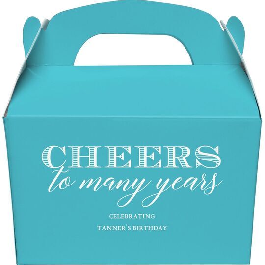 Cheers To Many Years Gable Favor Boxes
